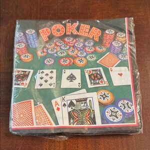 Poker Party Supplies Paper Napkins Decoupage Craft Luncheon Size 6.5"